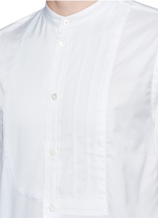 Detail View - Click To Enlarge - PORTS 1961 - Half pleated bib front cotton shirt