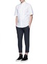 Figure View - Click To Enlarge - PORTS 1961 - Bib front short sleeve cotton shirt