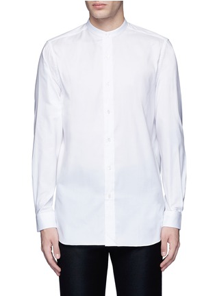 Main View - Click To Enlarge - PORTS 1961 - Banded collar cotton poplin shirt