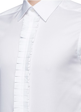 Detail View - Click To Enlarge - PORTS 1961 - Pleated front cotton poplin shirt
