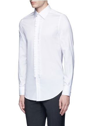 Front View - Click To Enlarge - PORTS 1961 - Pleated front cotton poplin shirt