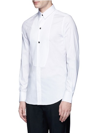 Front View - Click To Enlarge - PORTS 1961 - Textured bib front cotton poplin shirt