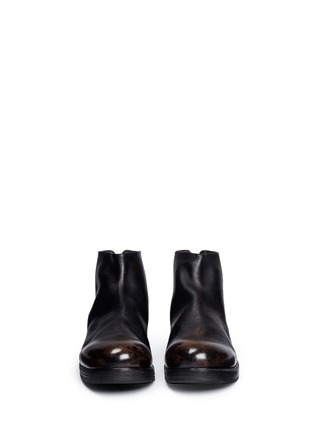 Front View - Click To Enlarge - MARSÈLL - 'Zucca' burnished leather ankle boots