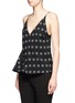 Front View - Click To Enlarge - C/MEO COLLECTIVE - 'Spelt Out' tile print ruffle top