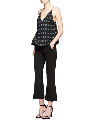 Figure View - Click To Enlarge - C/MEO COLLECTIVE - 'Spelt Out' tile print ruffle top