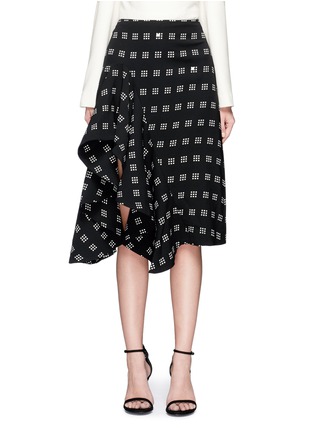 Main View - Click To Enlarge - C/MEO COLLECTIVE - 'Spelt Out' tile print asymmetric ruffled skirt