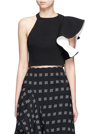 Main View - Click To Enlarge - C/MEO COLLECTIVE - 'Heart Commands' ruffle sleeve cropped top