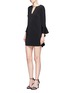 Figure View - Click To Enlarge - C/MEO COLLECTIVE - 'Spelt Out' cascading flared cuff crepe dress