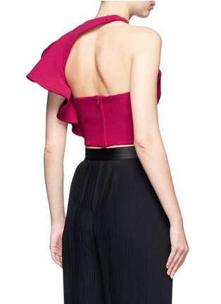 Back View - Click To Enlarge - C/MEO COLLECTIVE - 'Heart Commands' asymmetric ruffle sleeve cropped top