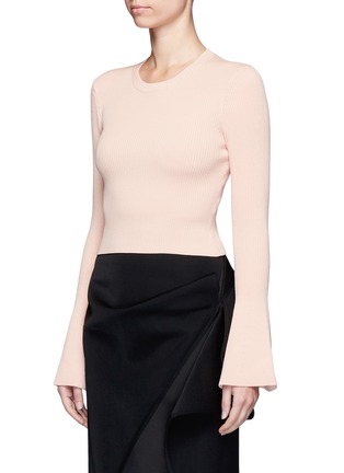 Front View - Click To Enlarge - C/MEO COLLECTIVE - 'There is a Way' bell sleeve cropped sweater