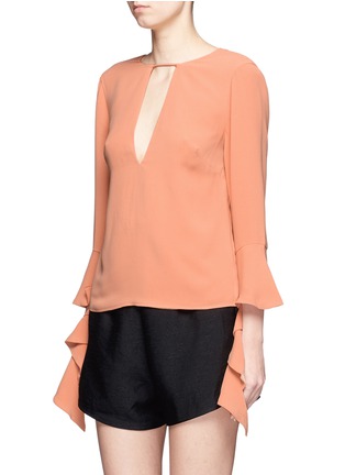 Front View - Click To Enlarge - C/MEO COLLECTIVE - 'Spelt Out' flared cuff crepe top