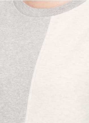 Detail View - Click To Enlarge - CLOSED - Denim patchwork fleece lined sweatshirt