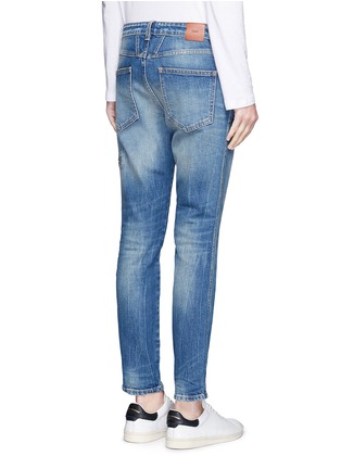 Back View - Click To Enlarge - CLOSED - 'Cropped Worker' heavy wash denim pants