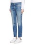 Front View - Click To Enlarge - CLOSED - 'Cropped Worker' heavy wash denim pants