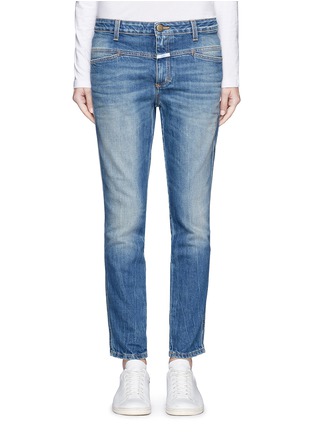 Main View - Click To Enlarge - CLOSED - 'Cropped Worker' heavy wash denim pants