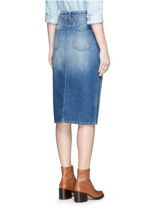 Back View - Click To Enlarge - CLOSED - 'Coco' front slit denim skirt