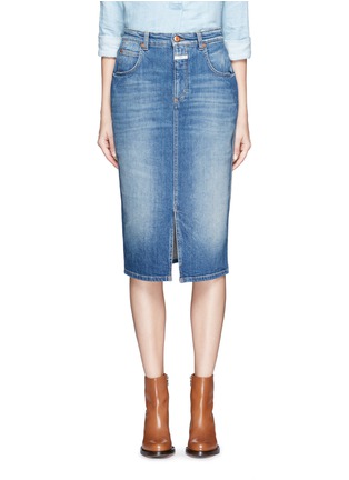 Main View - Click To Enlarge - CLOSED - 'Coco' front slit denim skirt