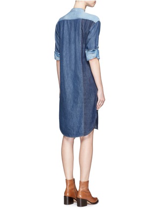 Back View - Click To Enlarge - CLOSED - Patchwork cotton denim shirt dress