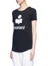 Front View - Click To Enlarge - ISABEL MARANT ÉTOILE - 'Koldi Marant' logo print linen T-shirt