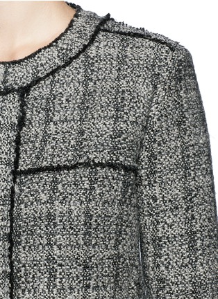 Detail View - Click To Enlarge - ISABEL MARANT ÉTOILE - 'Laura' stripe frayed edge tweed jacket