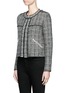 Front View - Click To Enlarge - ISABEL MARANT ÉTOILE - 'Laura' stripe frayed edge tweed jacket