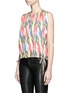 Front View - Click To Enlarge - ISABEL MARANT ÉTOILE - 'Hervey' rainbow tribal print drawstring blouse