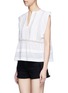 Front View - Click To Enlarge - ISABEL MARANT ÉTOILE - 'Rodge' lace insert butterfly sleeve top