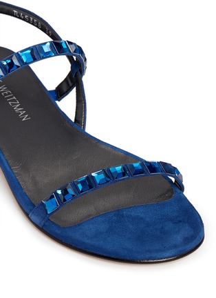 Detail View - Click To Enlarge - STUART WEITZMAN - 'Trail Mix' jewelled suede sandals