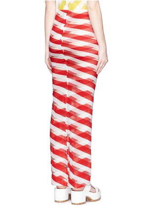 Back View - Click To Enlarge - STELLA MCCARTNEY - 'Transparent Checks' crisscross stripe cotton maxi skirt