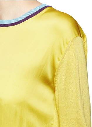 Detail View - Click To Enlarge - STELLA MCCARTNEY - Contrast stripe silk front combo sweater