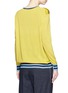 Back View - Click To Enlarge - STELLA MCCARTNEY - Contrast stripe silk front combo sweater