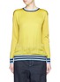 Main View - Click To Enlarge - STELLA MCCARTNEY - Contrast stripe silk front combo sweater