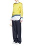 Figure View - Click To Enlarge - STELLA MCCARTNEY - Contrast stripe silk front combo sweater