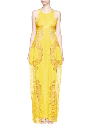 Main View - Click To Enlarge - STELLA MCCARTNEY - 'Valerie' racerback embrodered mesh lace gown