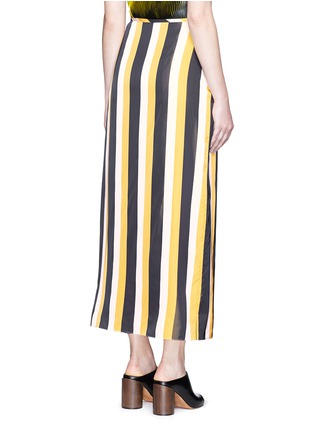 Back View - Click To Enlarge - STELLA MCCARTNEY - 'Darmouth' contrast stripe asymmetric cropped pants