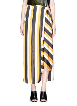 Main View - Click To Enlarge - STELLA MCCARTNEY - 'Darmouth' contrast stripe asymmetric cropped pants