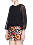 Front View - Click To Enlarge - ALICE & OLIVIA - 'Haylee' ruched dolman sleeve blouse
