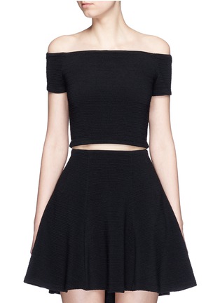 Main View - Click To Enlarge - ALICE & OLIVIA - 'Gracelyn' off-shoulder cropped top