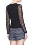 Back View - Click To Enlarge - ALICE & OLIVIA - 'Iyanna' floral lace sleeve cardigan