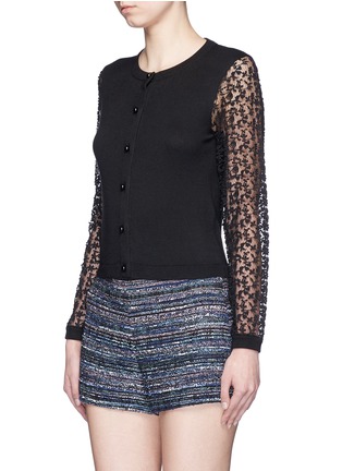 Front View - Click To Enlarge - ALICE & OLIVIA - 'Iyanna' floral lace sleeve cardigan