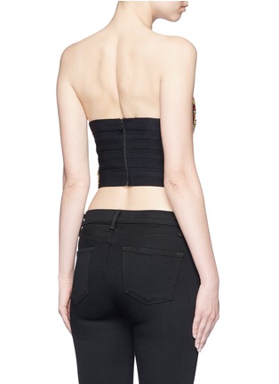 Back View - Click To Enlarge - ALICE & OLIVIA - 'Saraphina' bead embellished silk cropped bustier
