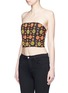 Front View - Click To Enlarge - ALICE & OLIVIA - 'Saraphina' bead embellished silk cropped bustier