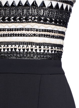 Detail View - Click To Enlarge - ALICE & OLIVIA - 'Emberly' beaded bodice strapless gaucho jumpsuit