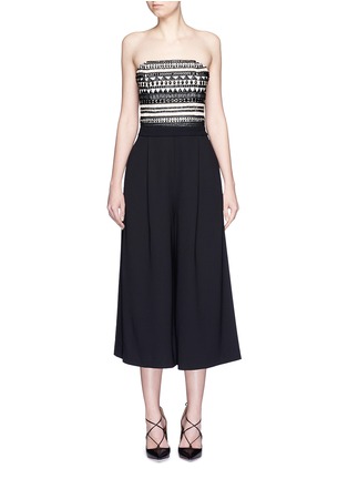 Main View - Click To Enlarge - ALICE & OLIVIA - 'Emberly' beaded bodice strapless gaucho jumpsuit