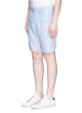 Front View - Click To Enlarge - NANAMICA - Stripe dobby cargo shorts
