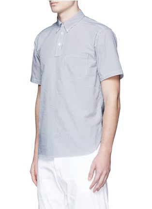 Front View - Click To Enlarge - NANAMICA - Stripe seersucker wind shirt