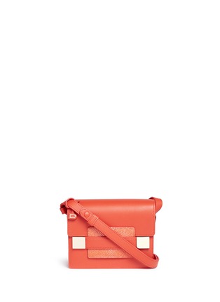 Main View - Click To Enlarge - DELVAUX - 'Madame Mini Polo' galuchat panel leather shoulder bag