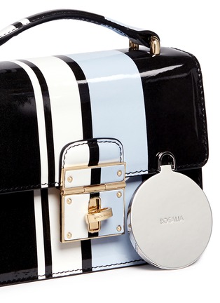 Detail View - Click To Enlarge - - - 'Rosalia' variegated stripe patent leather bag