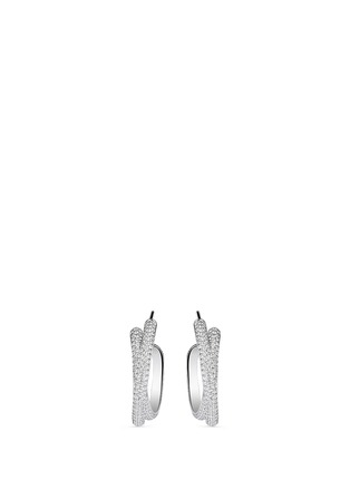 Main View - Click To Enlarge - MAISON MARGIELA FINE JEWELLERY - 'Anamorphose' diamond 18k white gold twisted earrings