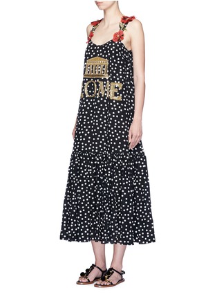 Figure View - Click To Enlarge - - - 'Rome' sequin embellished polka dot silk dress